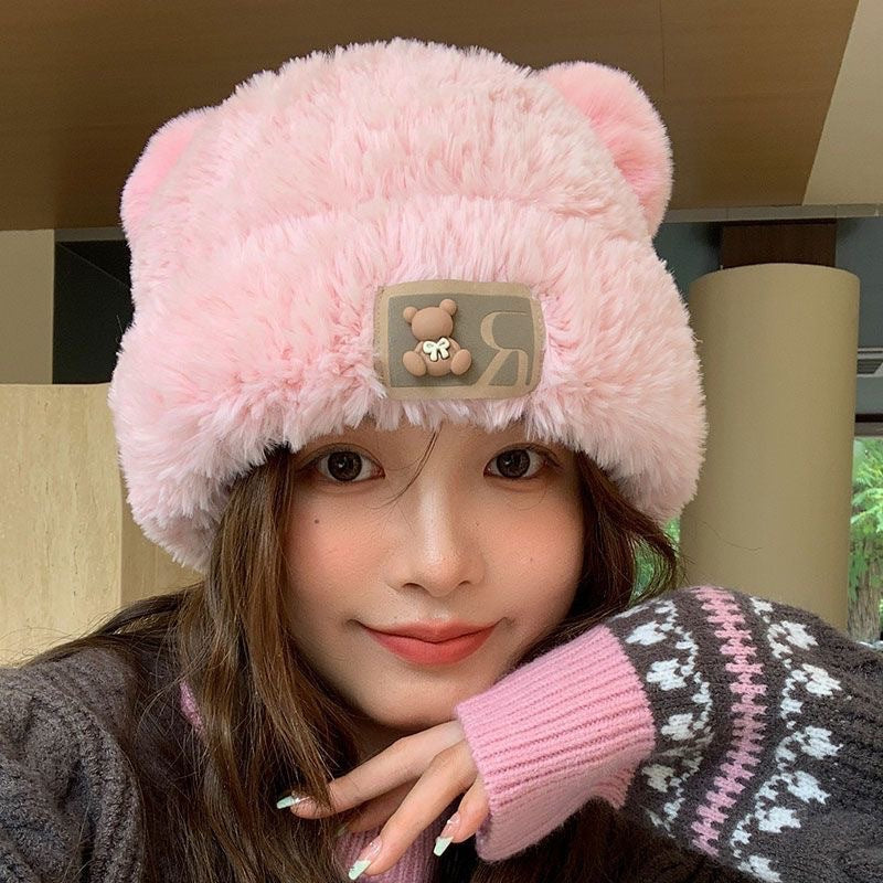 Wholesale  Knitted Hat with Fleece Large Head Circumference Beanie